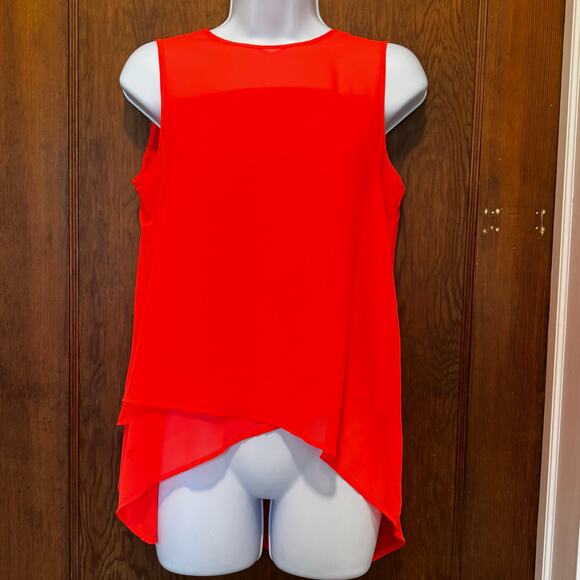 Vince Camuto Neon Orange Flowy‎ Asymmetrical Tank XS - Picture 1 of 10